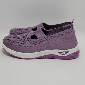 Women's Purple Slip-On Memory Foam Sneakers Breathable Comfort Shoes Size 41